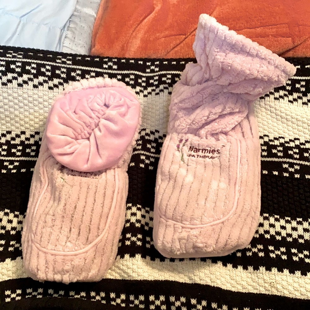 lavender Warmies heatable boots